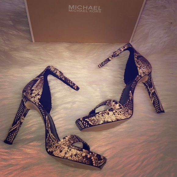 MICHAEL Michael Kors Shoes - MICHAEL by Michael Kors snakeskin strapping heels